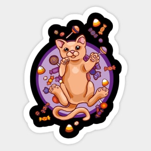 Halloween Candy Cat Sticker